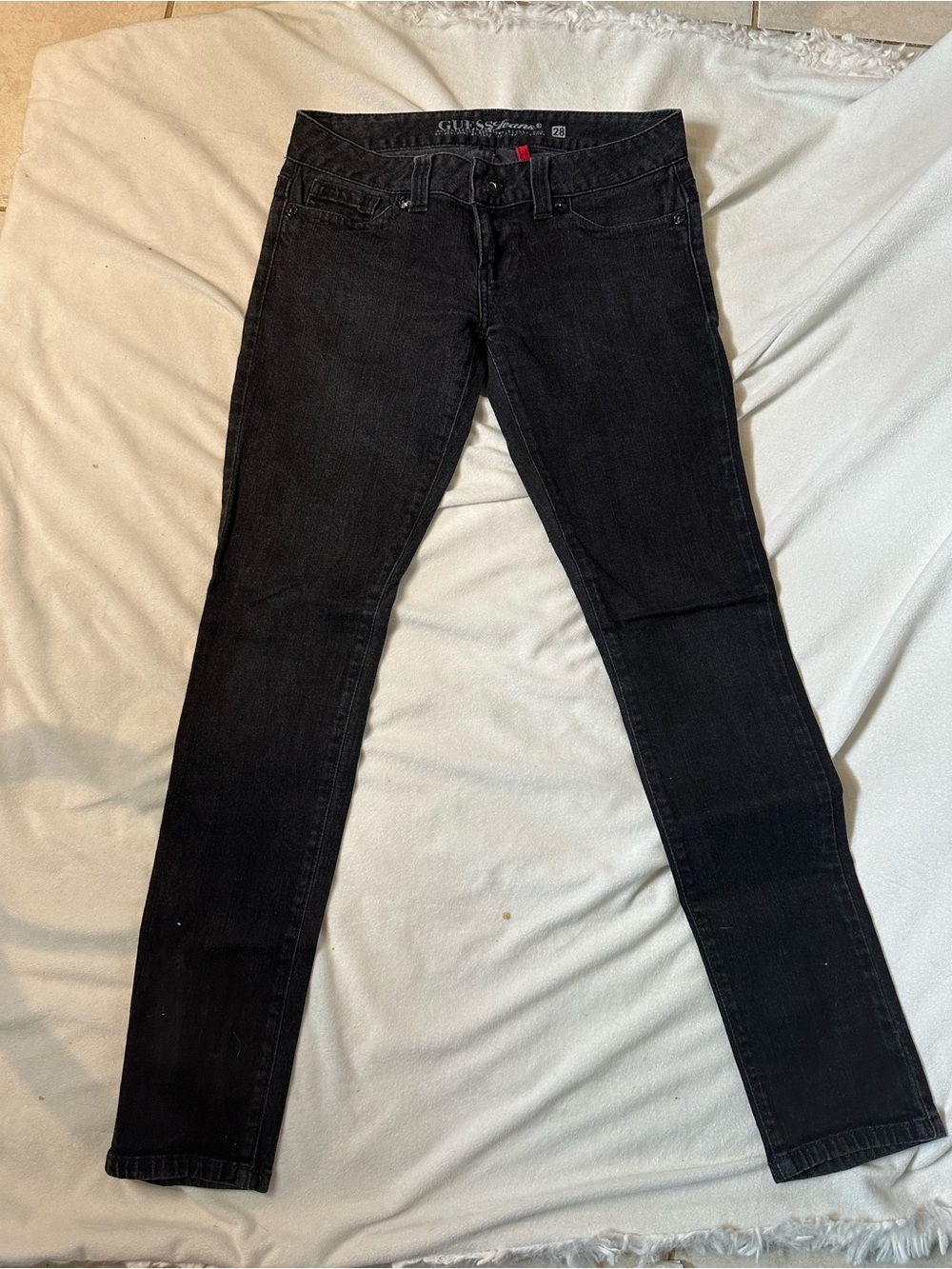 Guess Daredevil Skinny Leg Washed Black Color Jeans